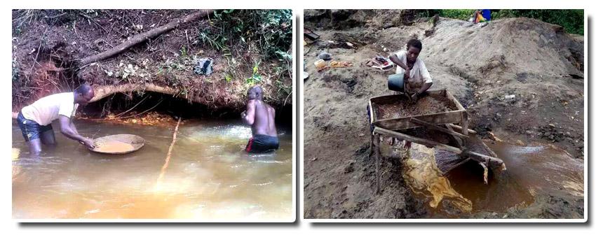 幾內(nèi)亞等落后國家對(duì)砂金礦的重選依然采用原始的人工選別